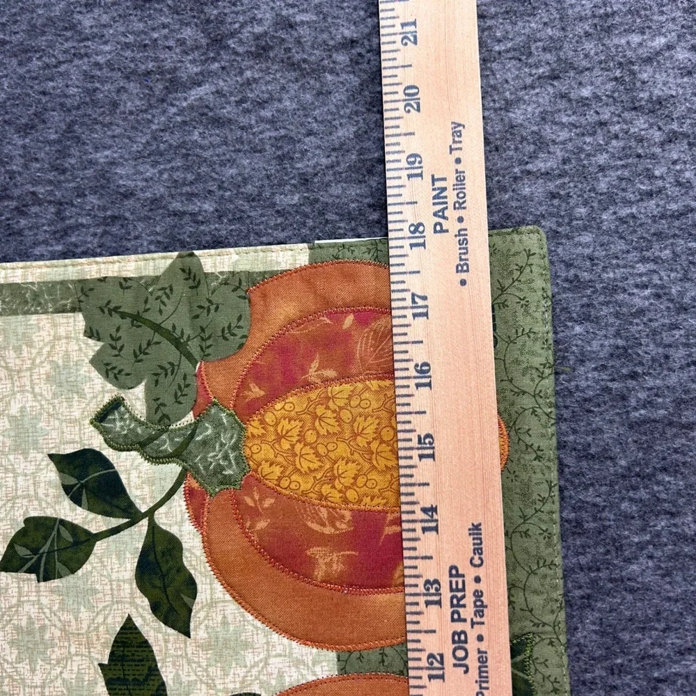 Nantucket Distributing Quilted Pumpkin Placemats Set of 4 Fall Harvest Decor